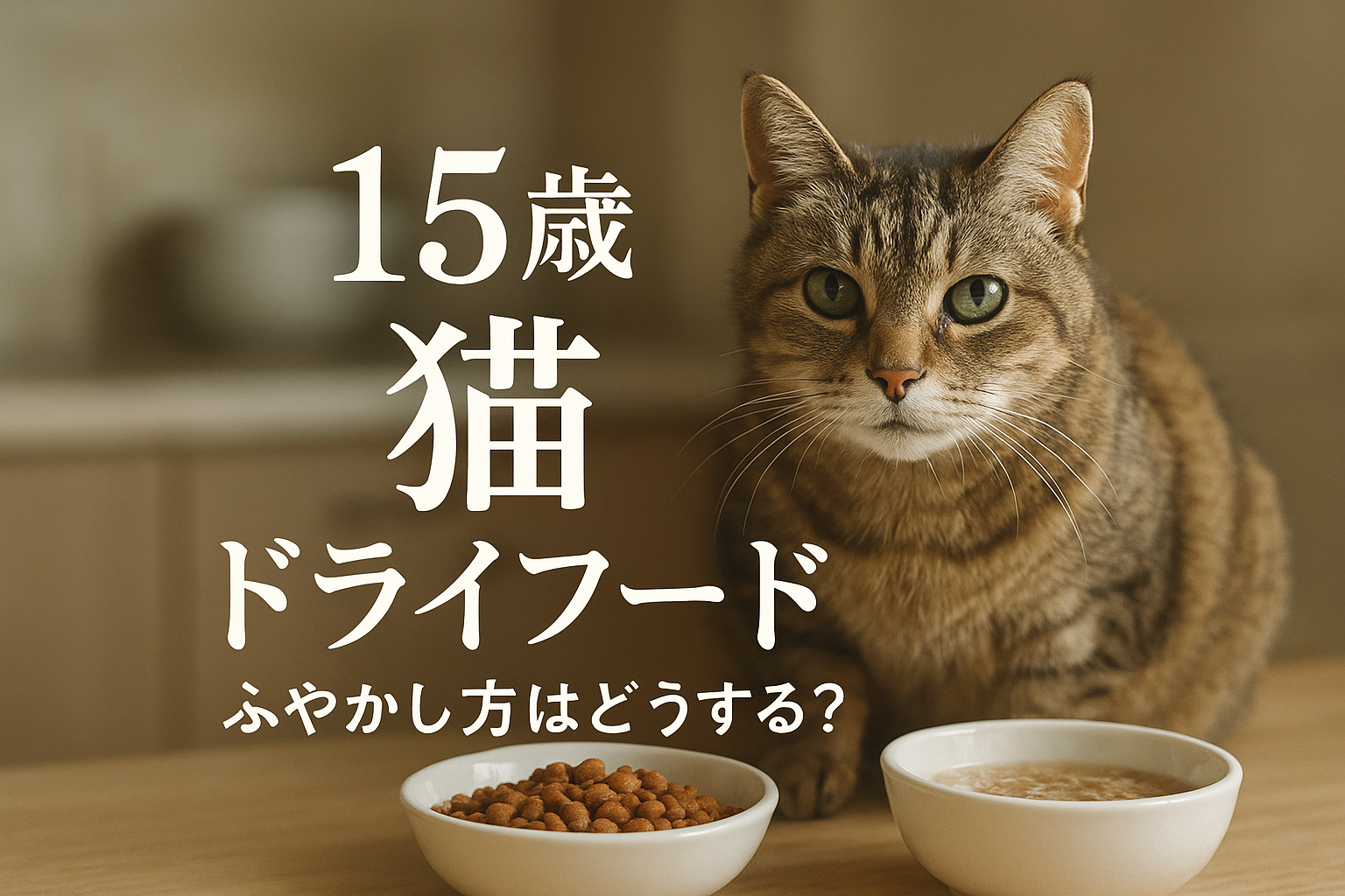 15歳 猫 ドライフード ふやかし方はどうする?