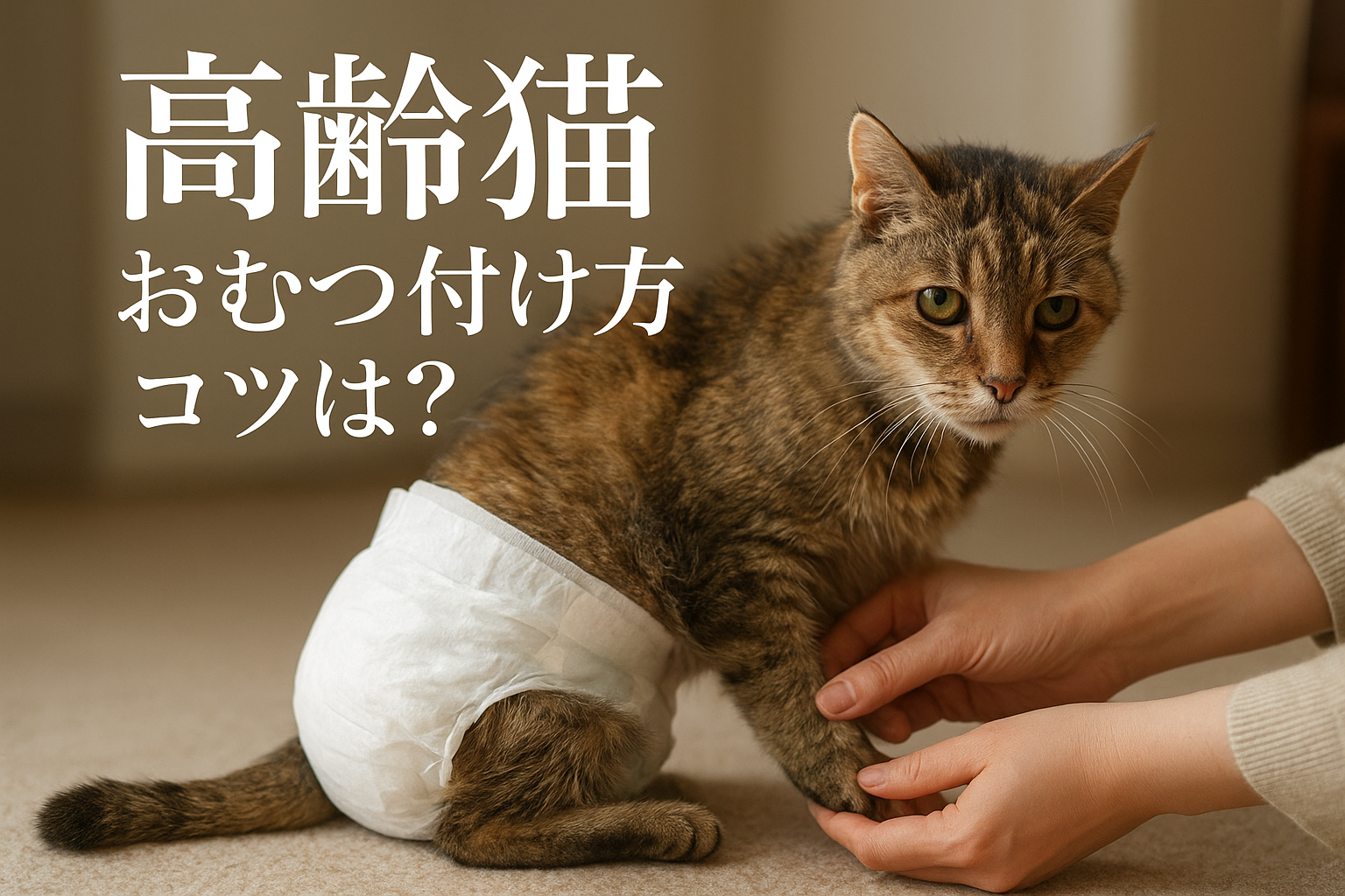 高齢猫 おむつ 付け方 コツは?