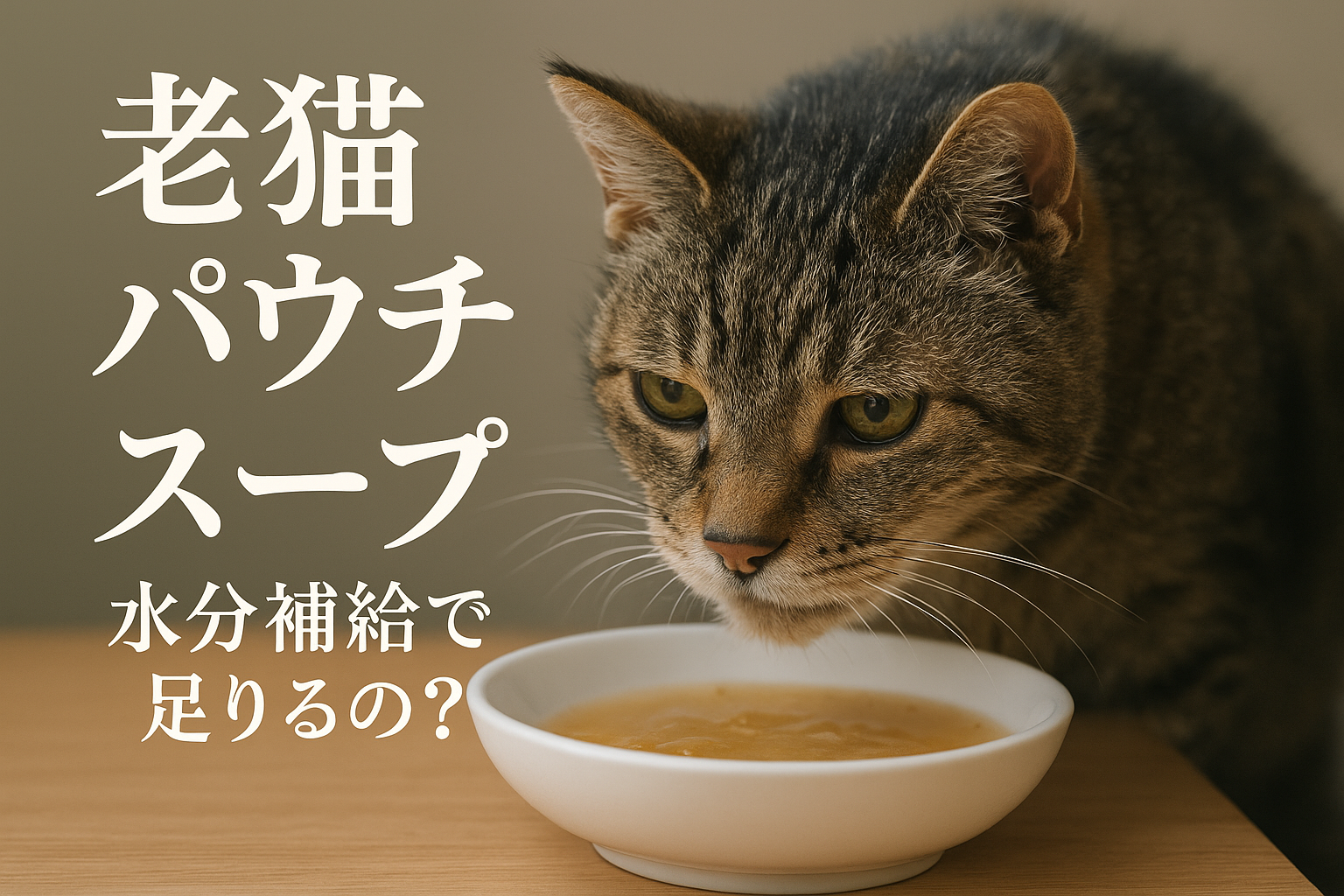 老猫 パウチ スープ 水分補給で足りるの?