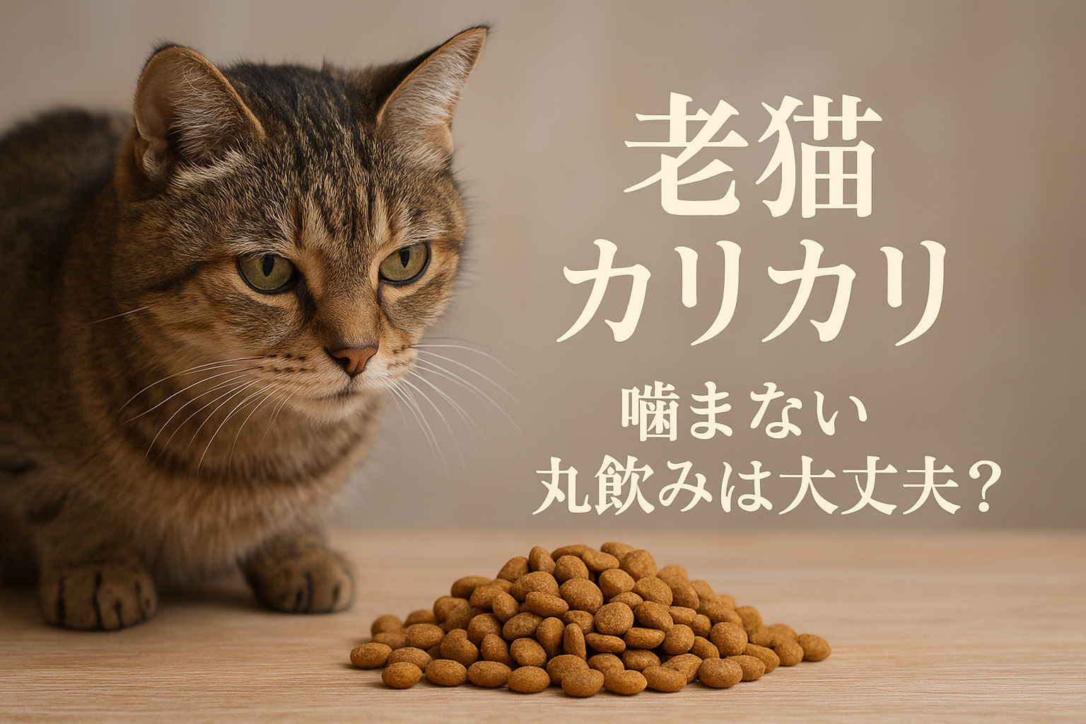老猫 カリカリ 噛まない 丸飲みは大丈夫?
