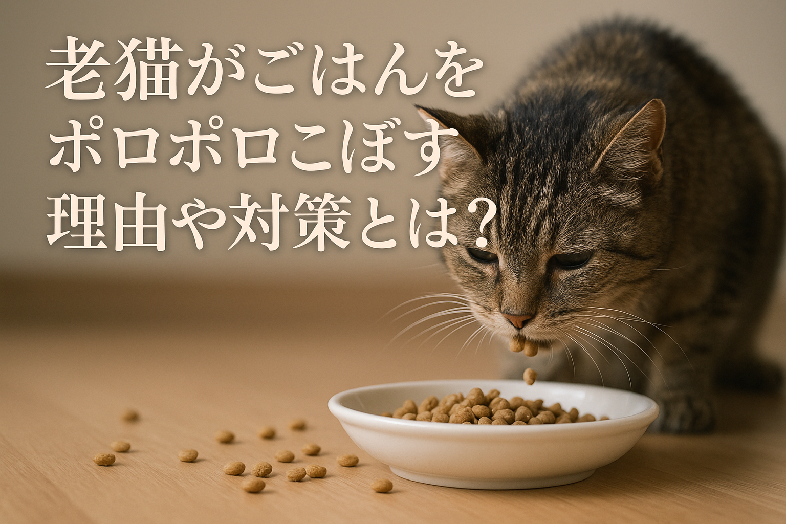 老猫がごはんをポロポロこぼす理由や対策とは?