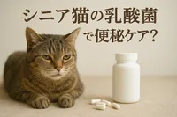 シニア猫の乳酸菌サプリで便秘ケア？