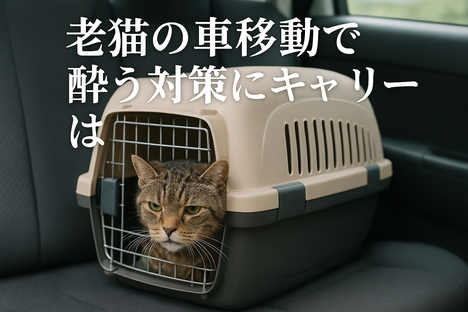 老猫の車移動で酔う対策にキャリーは有効？
