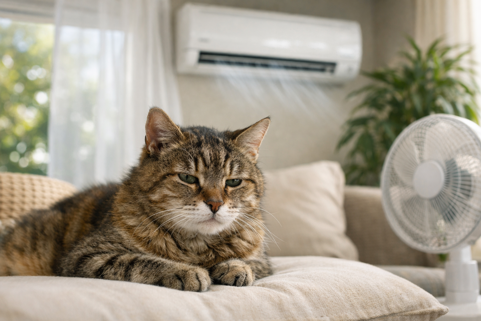 シニア猫さんの夏は27〜28℃前後を軸に調整が目安です