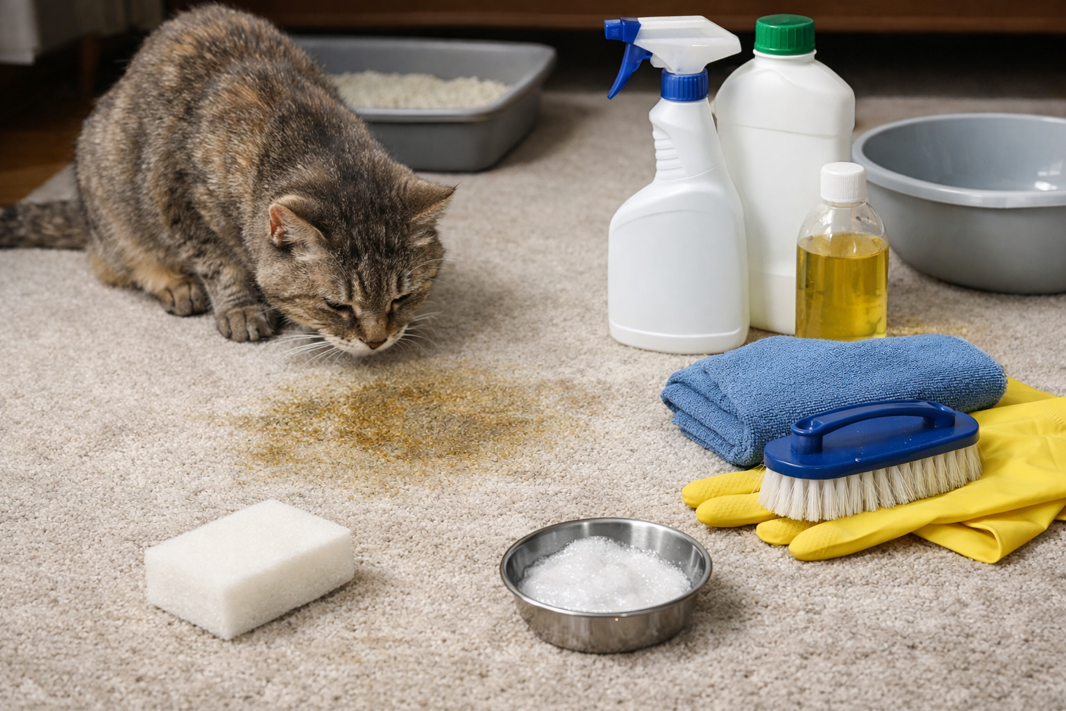 老猫さんの粗相で臭いが残りやすい理由と、掃除前に確認したいこと