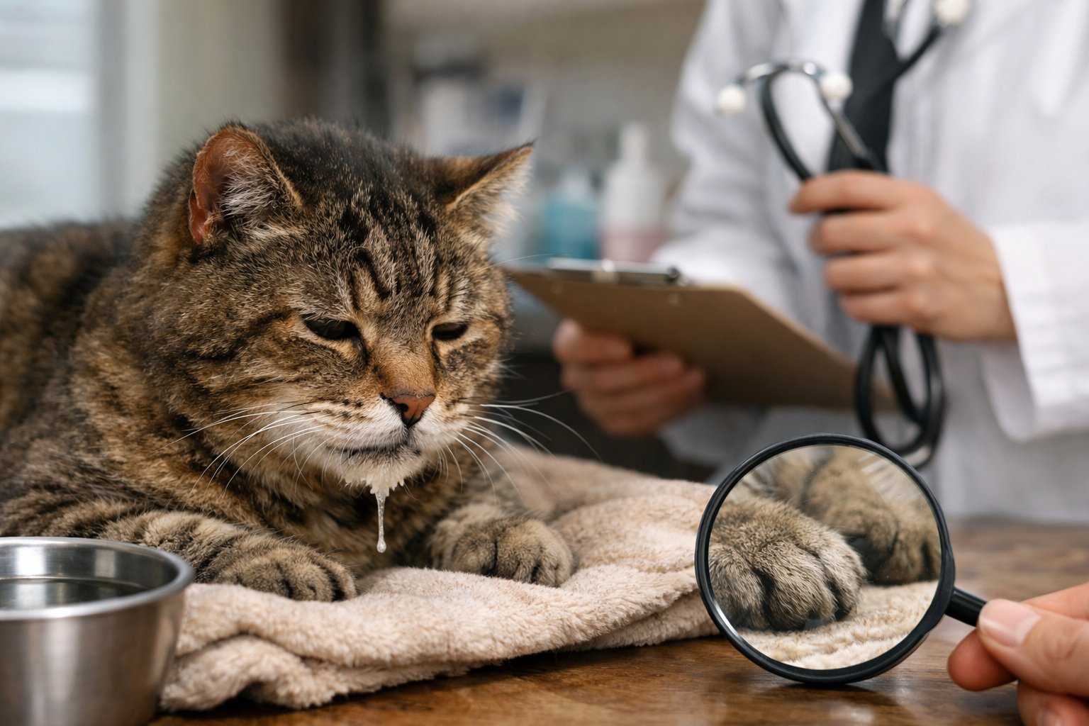 老猫のよだれで観察が欠かせない理由