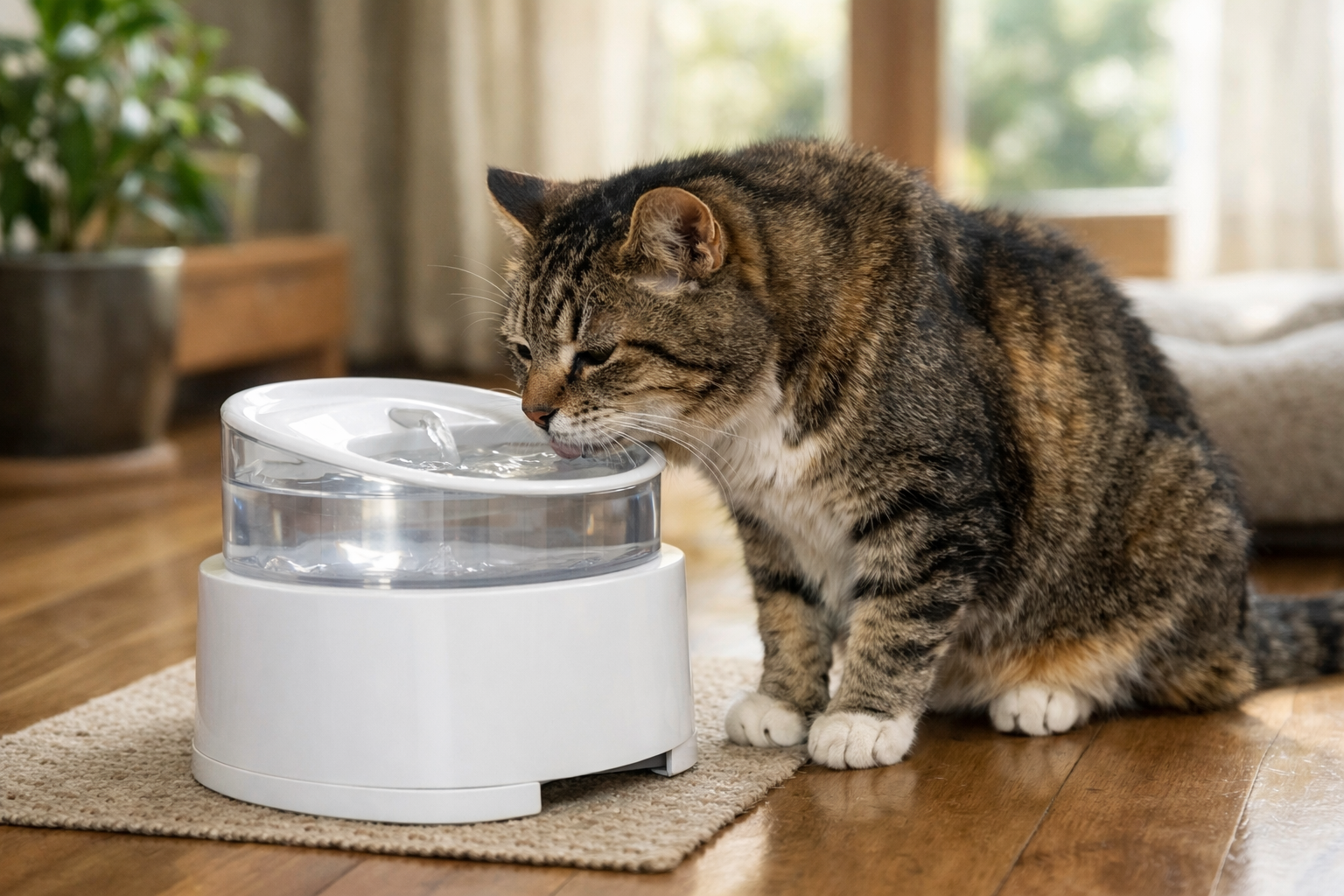 シニア猫さんの給水器は「首を下げすぎない高さ」が基本と考えられます