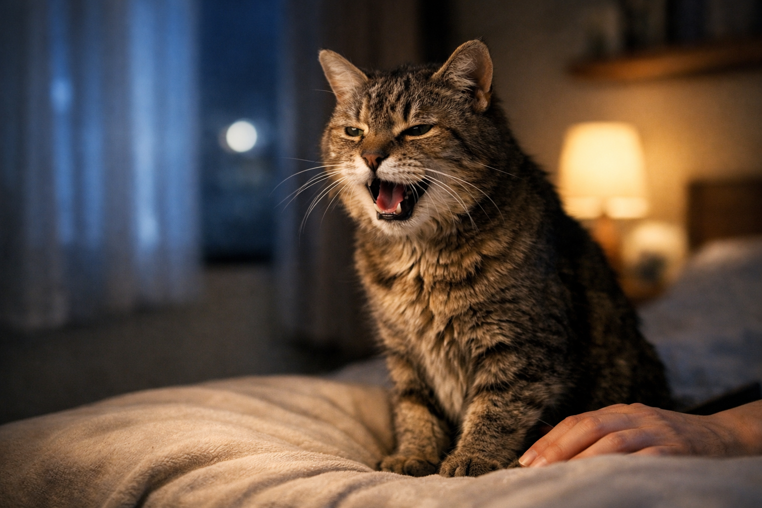 老猫の夜鳴きは「原因に合わせた対応」で落ち着く可能性があります