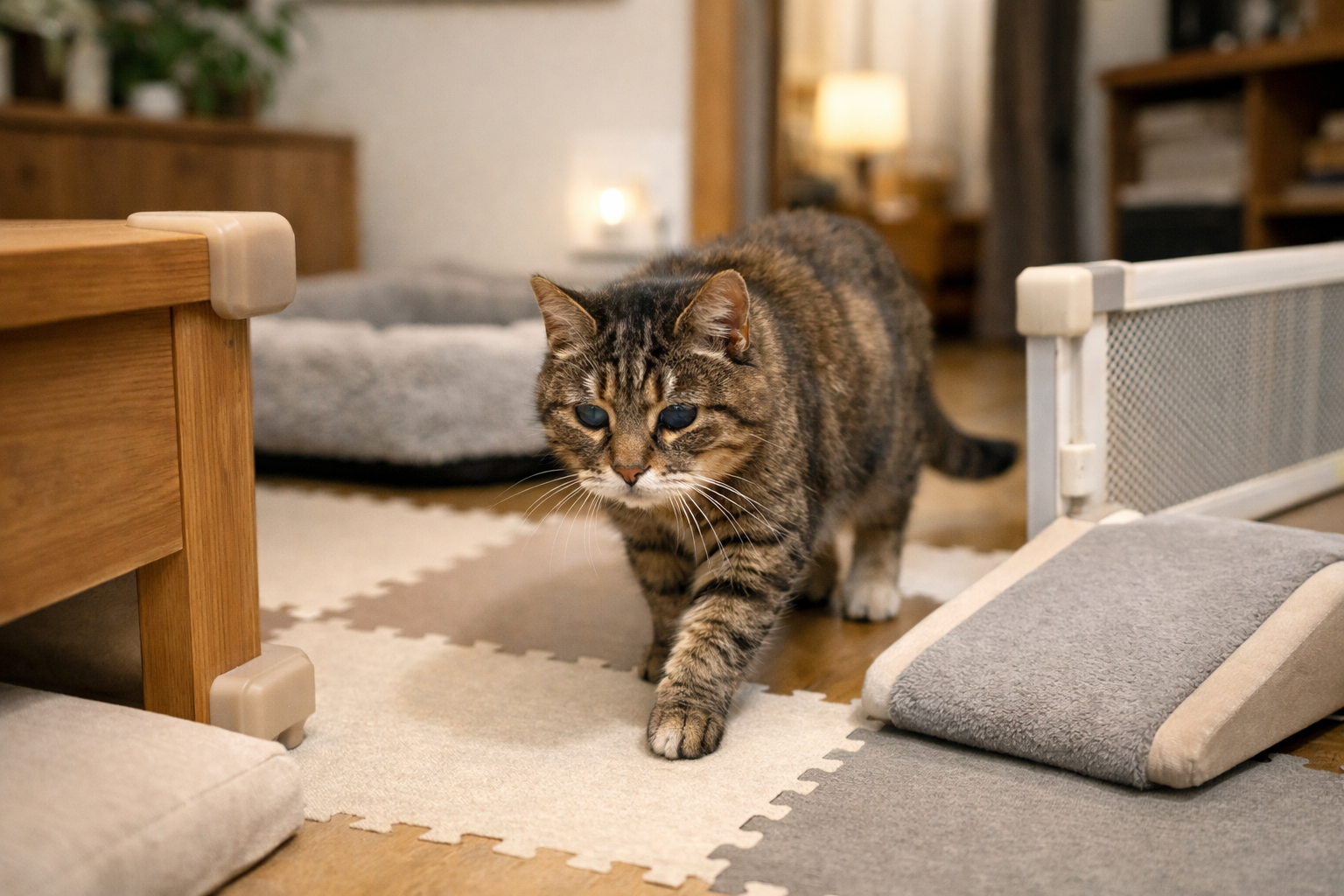 老猫さんの徘徊は「安全に歩ける部屋づくり」でリスクを下げられます