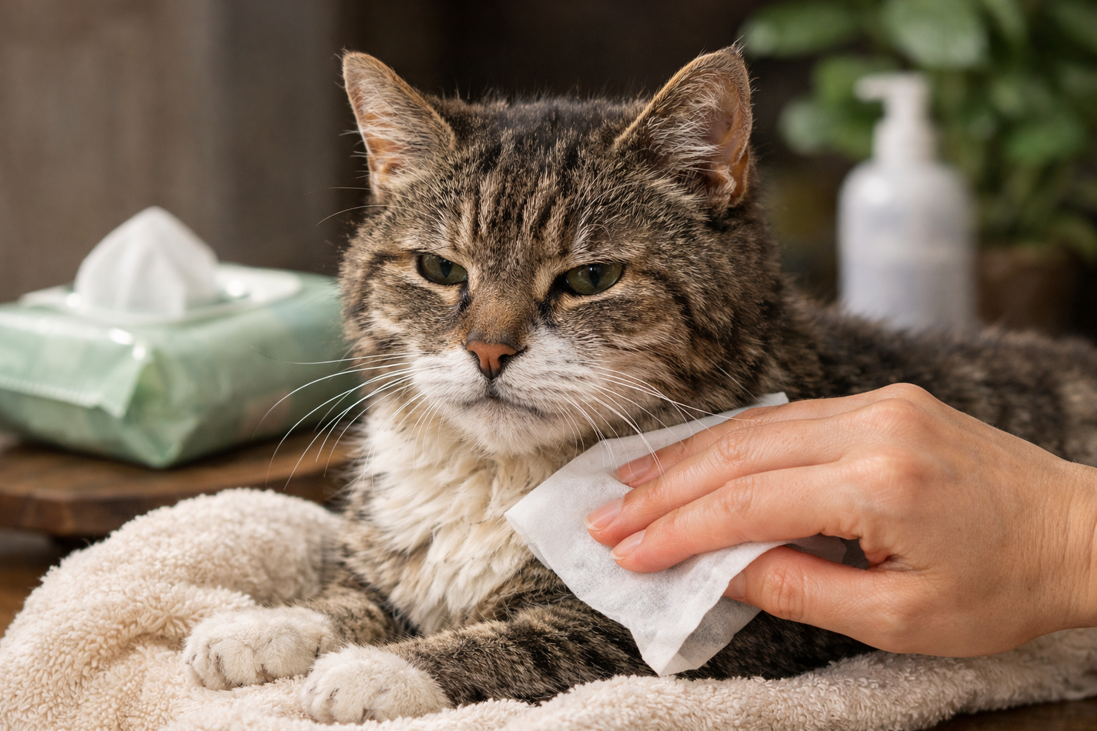 シニア猫さんは「拭くケア」を軸にすると負担を減らしやすいです