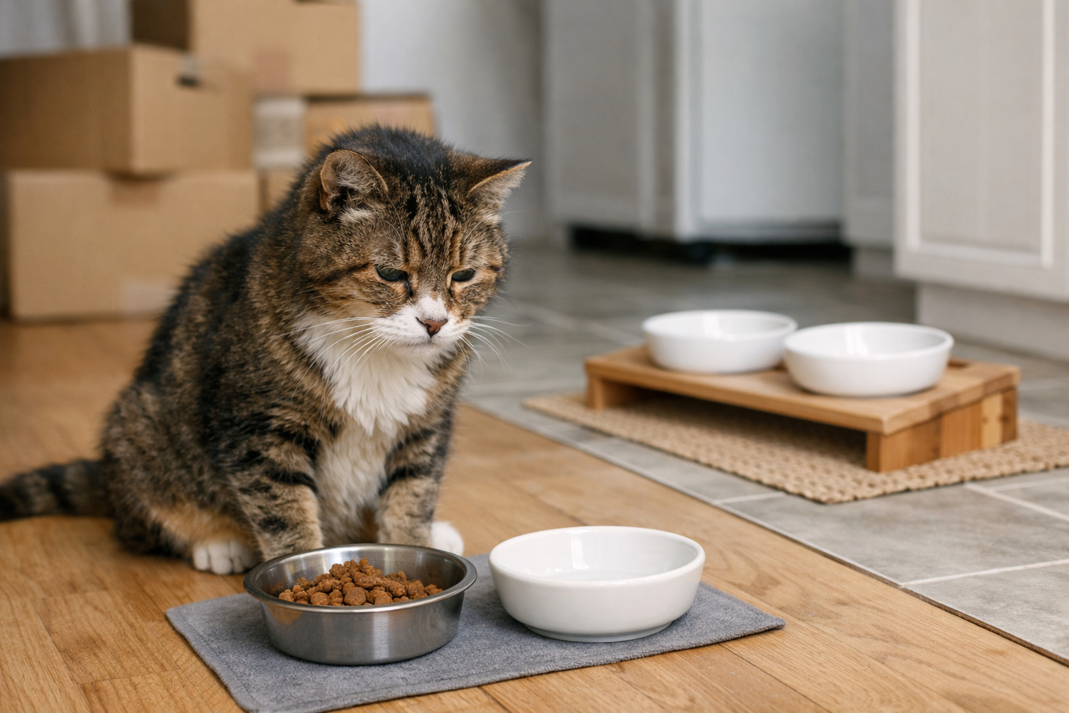 老猫さんは「場所が変わるだけ」で食べなくなる可能性があります