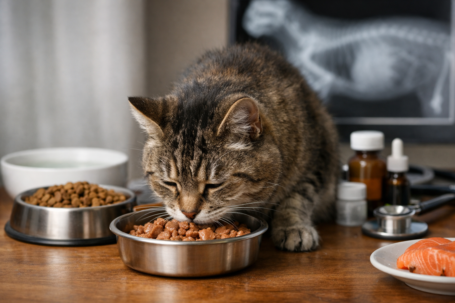 シニア猫の食べすぎは「満腹中枢の変化」だけでなく病気も含めて確認が必要です