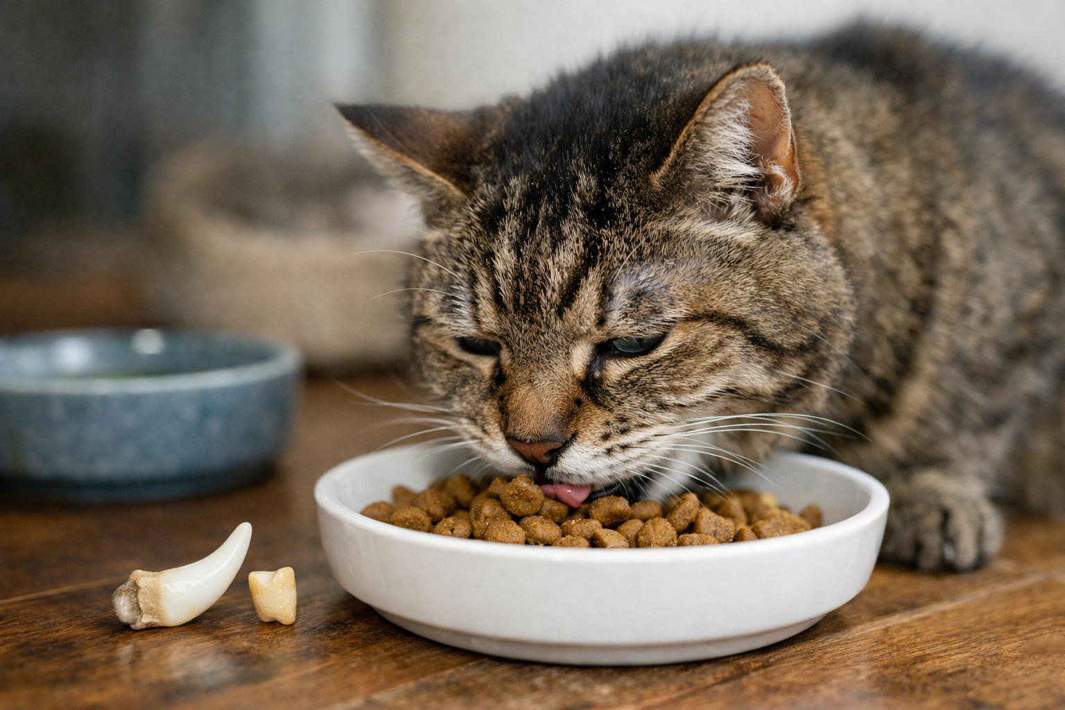 噛まない理由は、猫さんの歯の特徴とシニア期の変化にあります