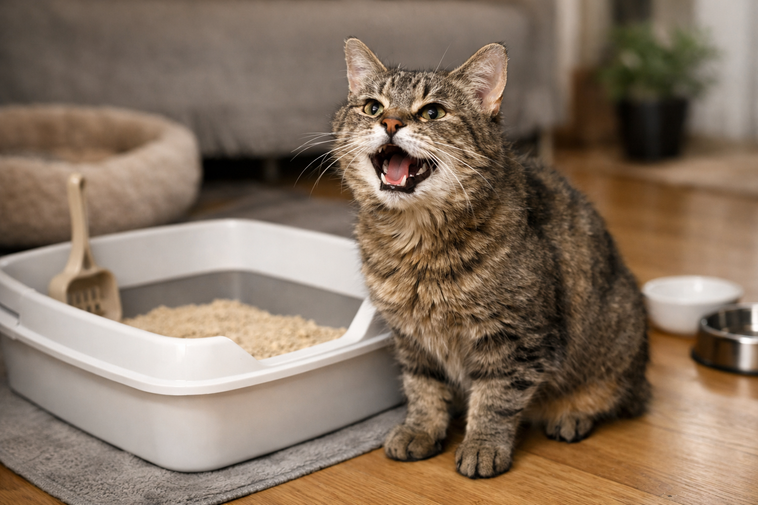 シニア猫がトイレで鳴く主な理由