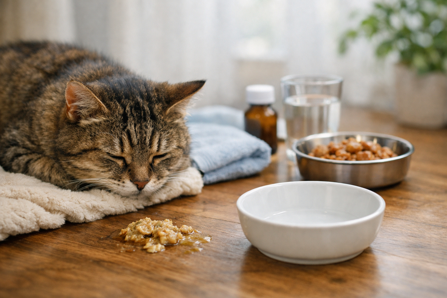老猫が吐いた後のごはんのタイミングは「胃腸の休息」と「段階的な再開」が基本